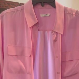 Equipment Bubble Gum Pink Silk Button-Front Shirt in Light Pink